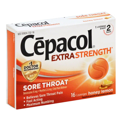CEPACOL, LOZ SORE THROAT MAX HONEY LEMON (16/BX)