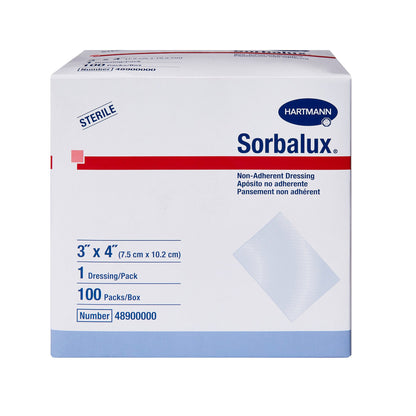 GAUZE, SORBALUX NON-ADHSV 3"X 4" (100/BX 24BX/CS)