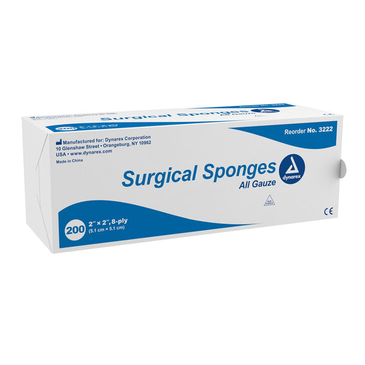 SPONGE, GAUZE 8PLY 2"X2" N/S (200/BX 25BX/CS)