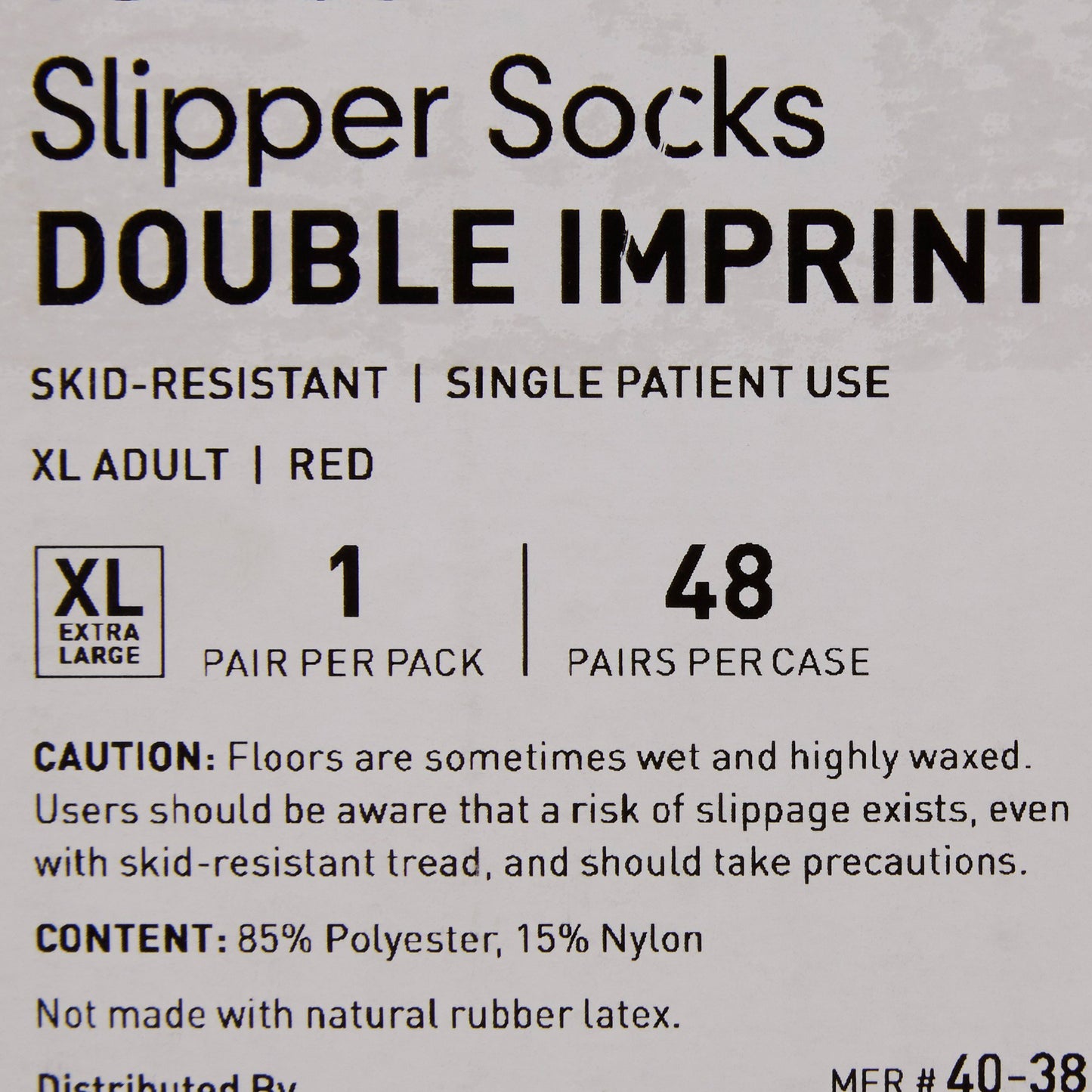 SLIPPER, TERRY DBL IMPRINTED ADLT XLG RED (48PR/CS MGM40