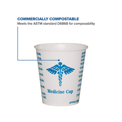 CUP, MEDICINE GRAD WAX COATED 3OZ (100/SL 50SL/CS)