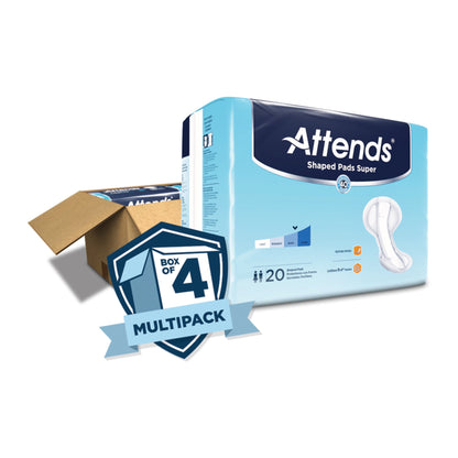PAD, ATTENDS SUPER SHAPED (20/PK 4PK/CS)