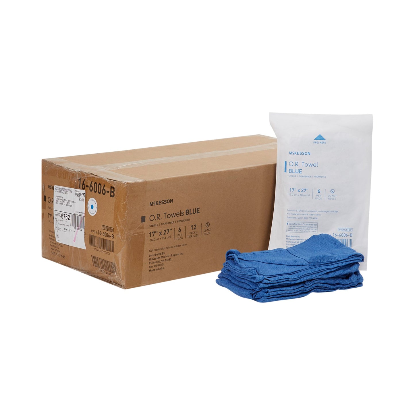 TOWEL, OR STR BLU DISP (6/PK 12PK/CS)