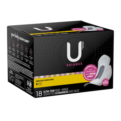 PAD, U BY KOTEX SUPER PREM ULTR THIN REG WING (18/PK 6PK/CS)