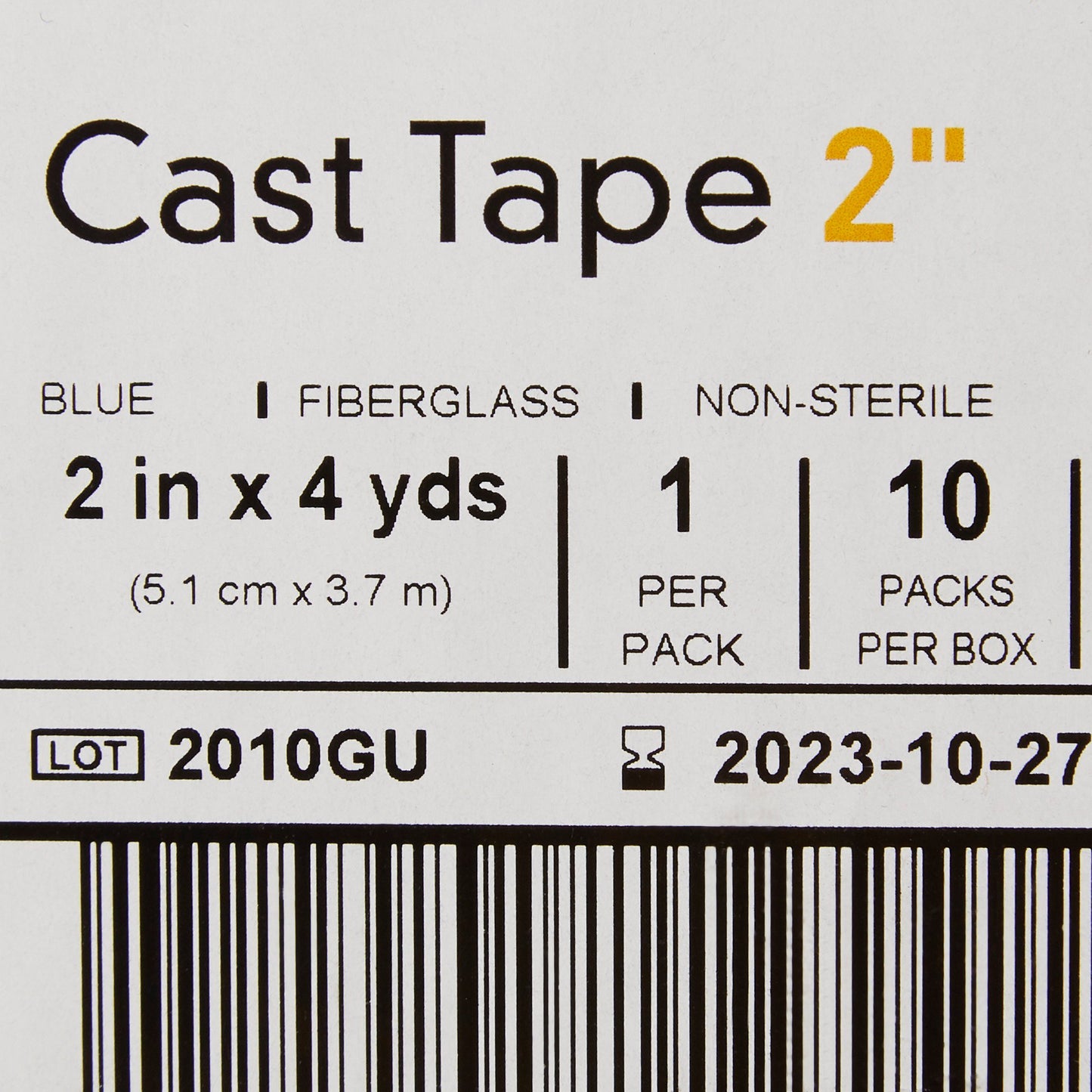 TAPE, CAST BLU LF 2"X4YDS (10RL/BX)