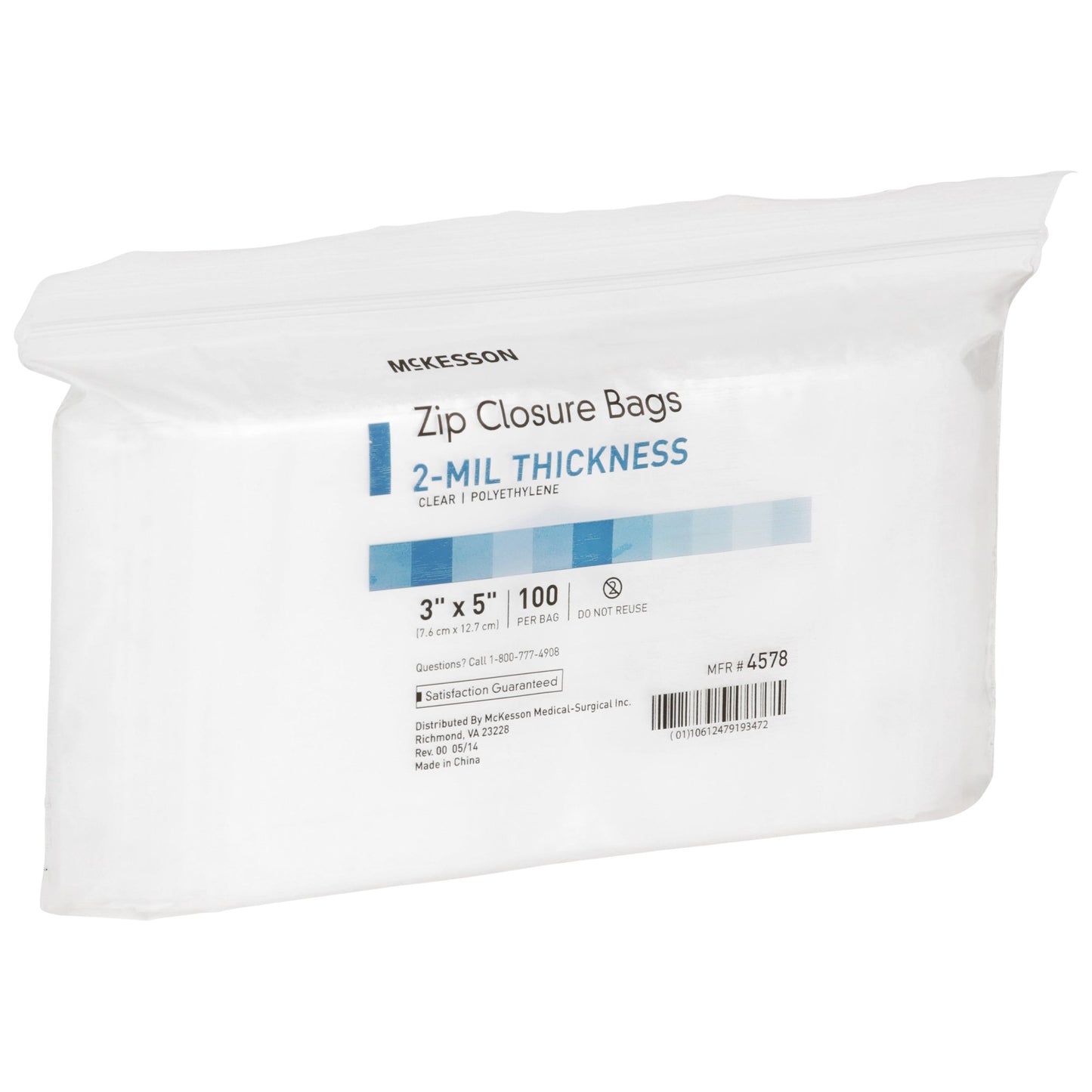 BAG, ZIP LOCK 3"X5" (100/PK 10PK/BX 12BX/CS)