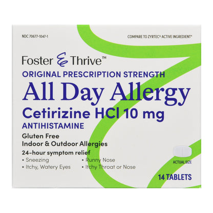 ALL DAY ALLERGY, TAB FT CETIRIZINE HCL 10MG (14/BT)