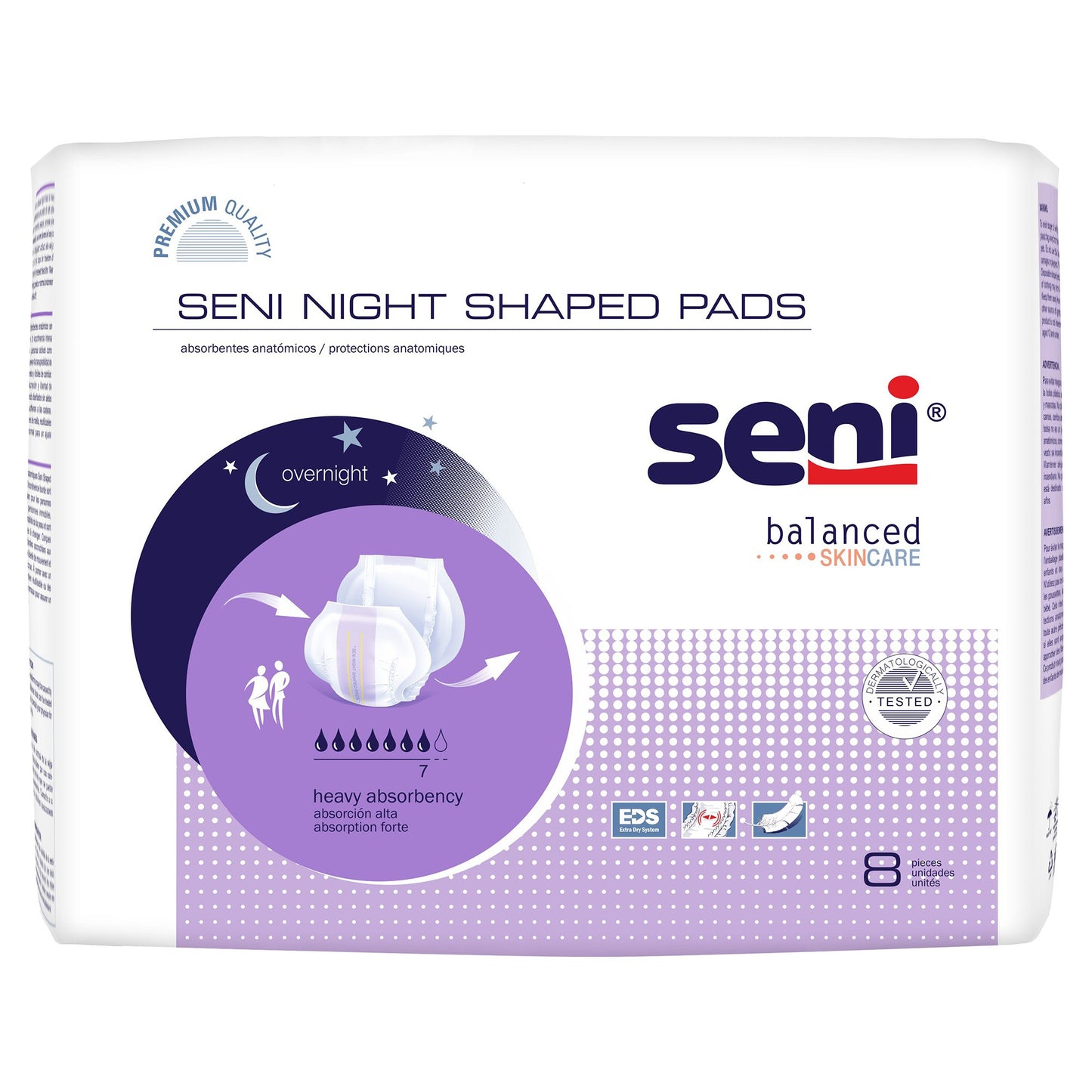 PAD, SENI SHAPED NIGHT (8/PK 6PK/CS)