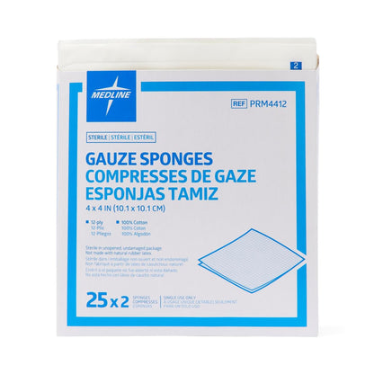 GAUZE, SPNG CARING STR 4X4 12PLY (2/PK 25PK/BX 24B