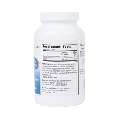 OYSTER SHELL CALCIUM, TAB 500MG +VITMN D3 200IU (250/BT)