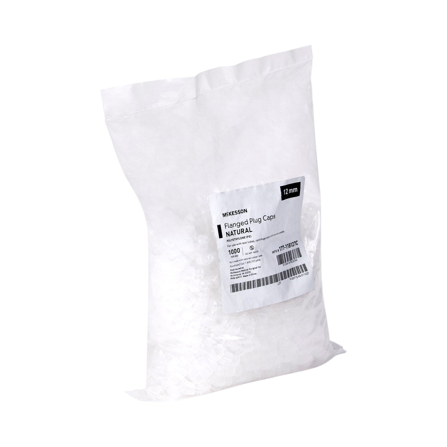 CAP, FLANGE PLUG NAT 12MM (1000/BG)