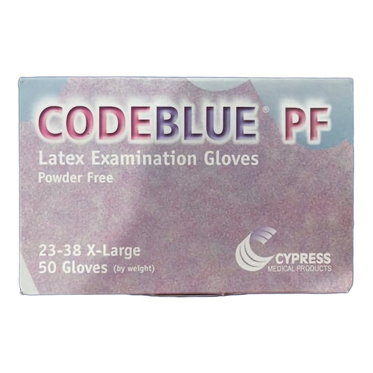 GLOVE, EXAM LTX XL N/S EXTCF CODEBLUE (50/BX 10BX/CS)