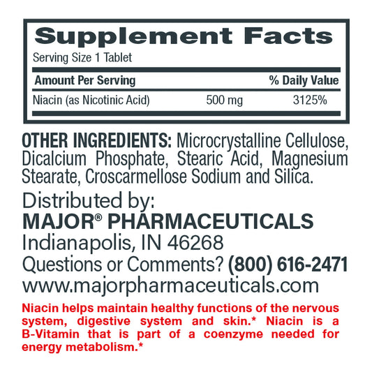 NIACIN, TAB 500MG (100/BT)