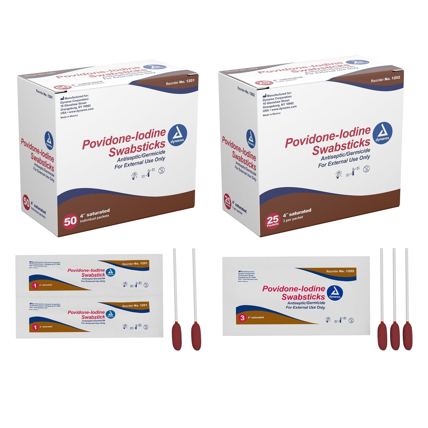 SWABSTICK, PVP (3/PK 25/BX 10BX/CS)