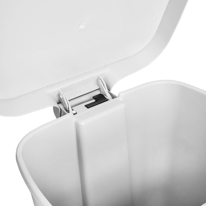 WASTECAN, STEP-ON RECTGL PLAS WHT 52QT