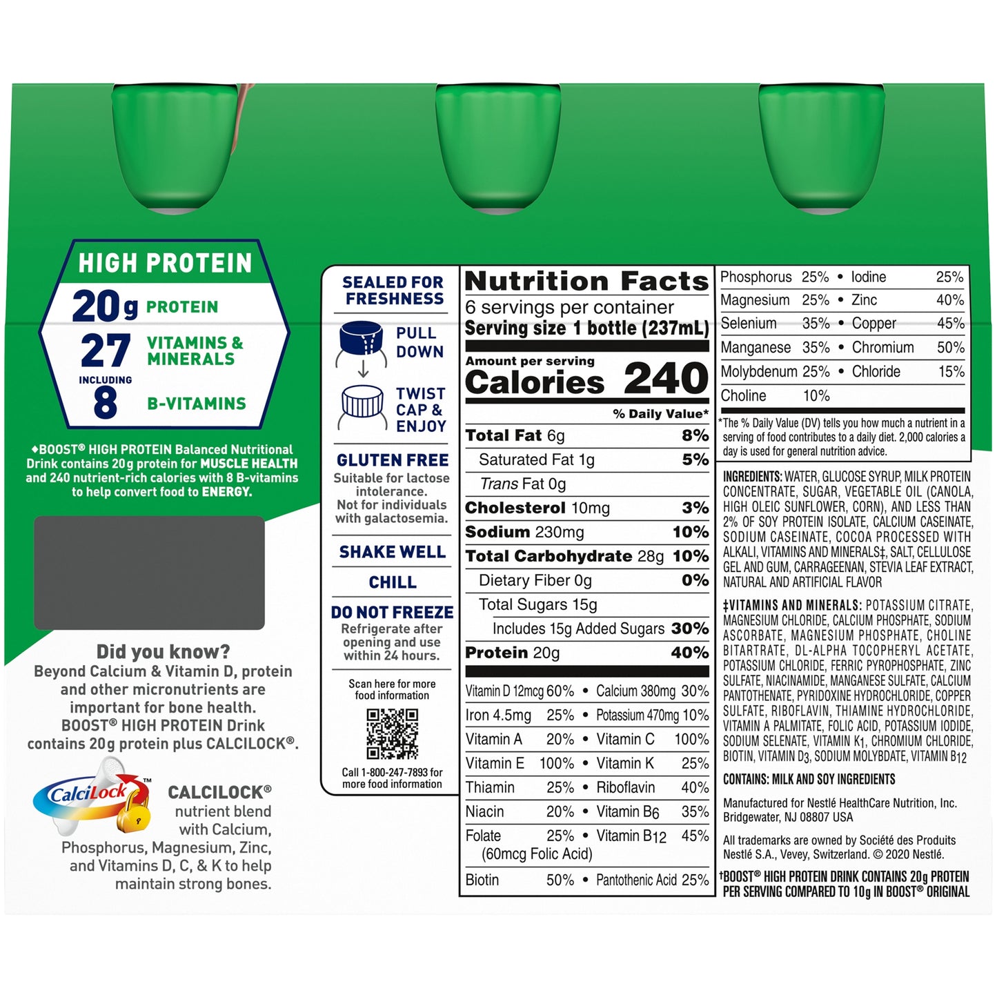 BOOST, HIGH PROTEIN CHOCOLATE 8OZ (6/PK 4PK/CS)