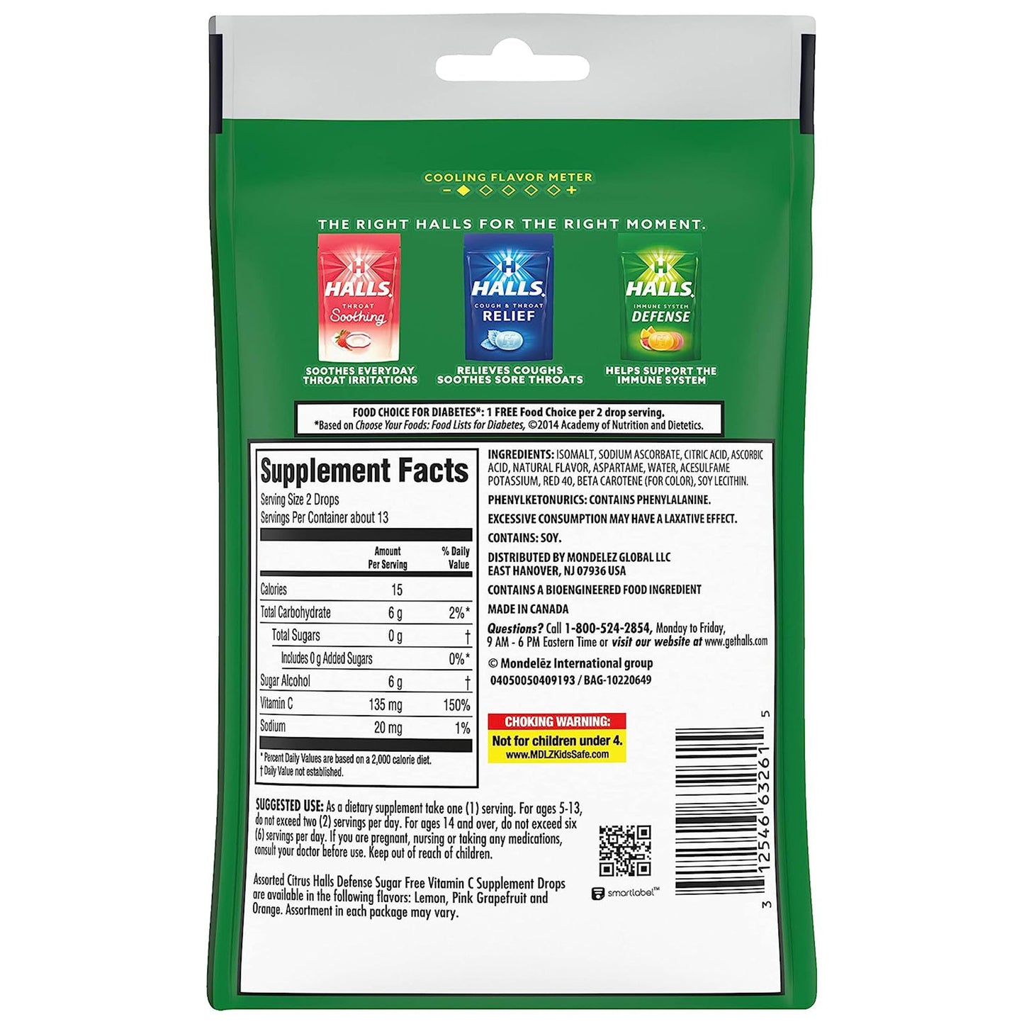 HALLS DEFENSE, DRP SUG/FREE CITRUS (25/BG)