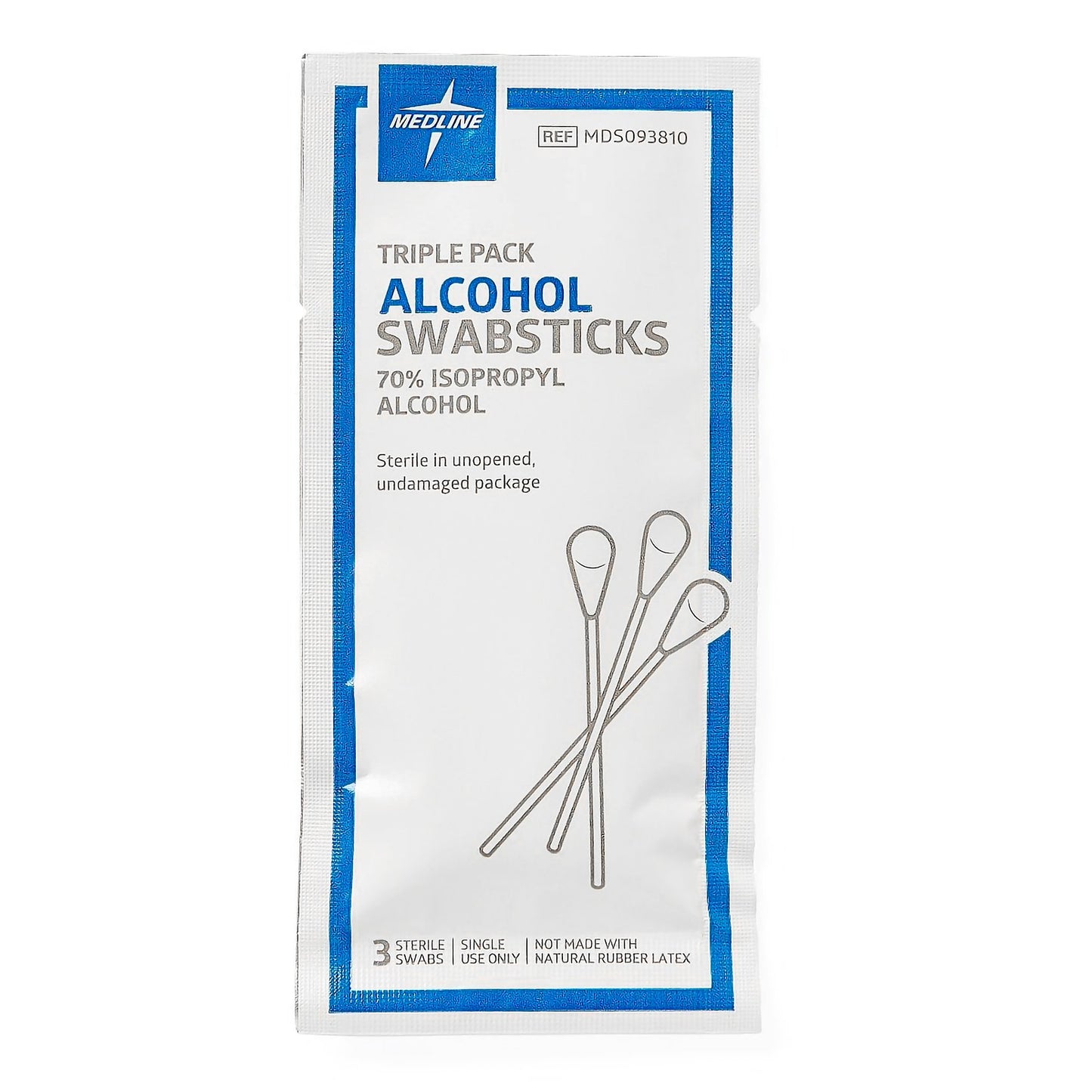 SWABSTICK, ALCOHOL (3/PK 25PK/BX 10BX/CS)