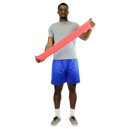 BAND, EXERCISE CANDO LF DISP BX RED LT WT 6YDS