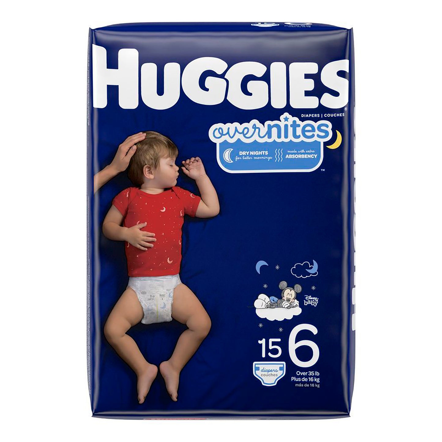 DIAPER, HUGGIES OVERNITE JUMBOSZ6 (15/PK 4PK/CS)