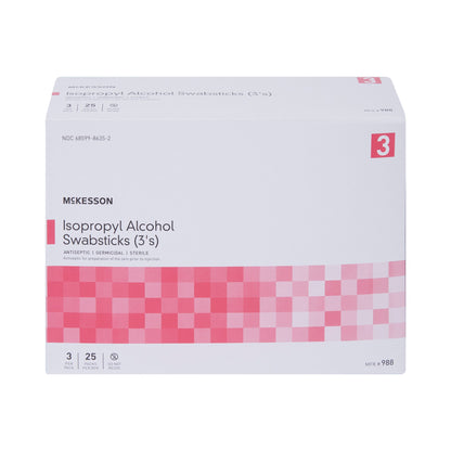 SWABSTICK, ALCHL STR (3/PK 25PK/BX 10BX/CS)