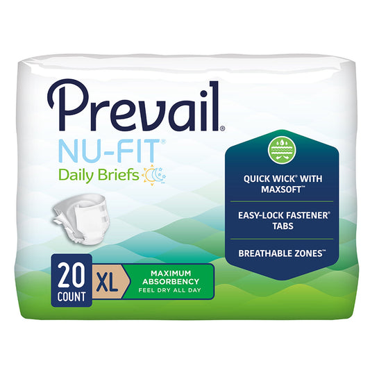 BRIEF, PREVAIL NUFIT MAX ABSRB ADLT XLG (20/BG 4BG/CS)