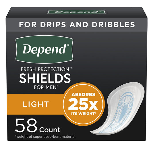 PAD, DEPEND SHIELDS MEN REG (58/PK 3PK/CS)