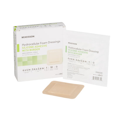 FOAM, ADH SIL W/BORDER 4"X4" (10/BX 20BX/CS)