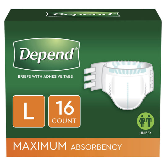 BRIEF, INCONT DEPENDS OVERNITEMAX ABSRB LG (16/PK)