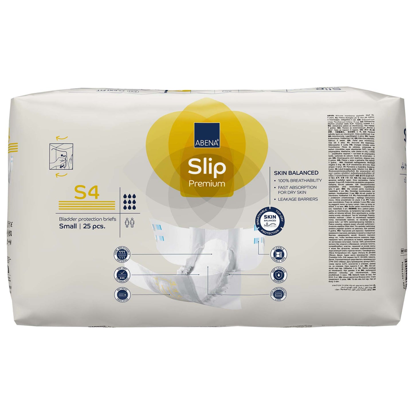 BRIEF, INCONT ABENA SLIP PREM ADLT S4 SM (25/PK 3PK/CS)
