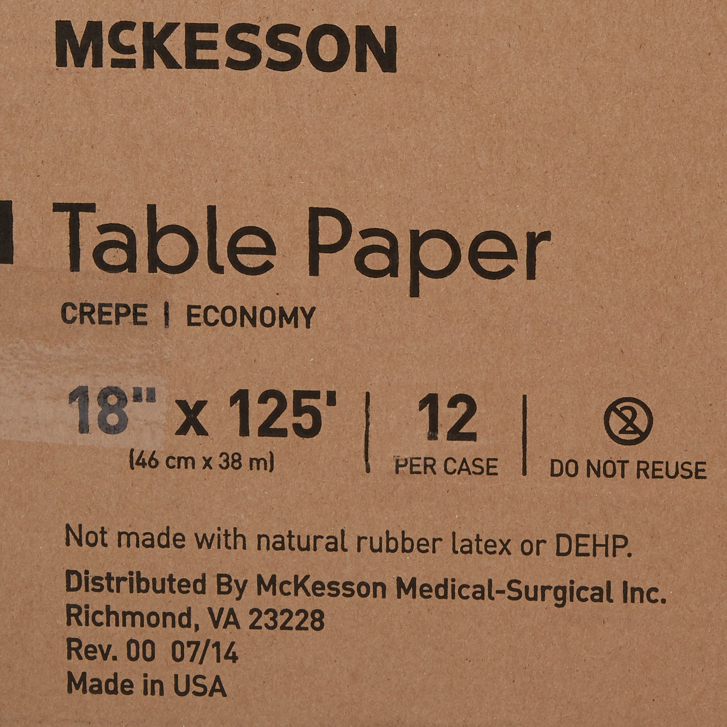 PAPER, TABLE CREPE ECON WHT 18"X125' (12RL/CS)