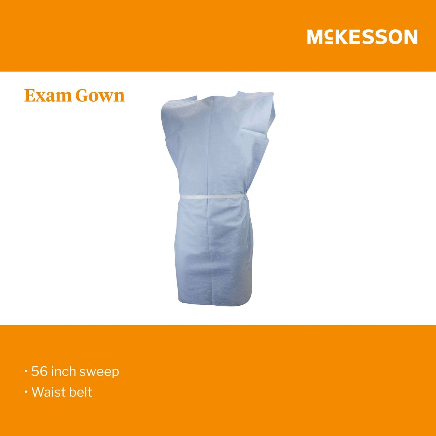 GOWN, EXAM T/P/T PED F/B OPN BLU 21X36 (50/CS)