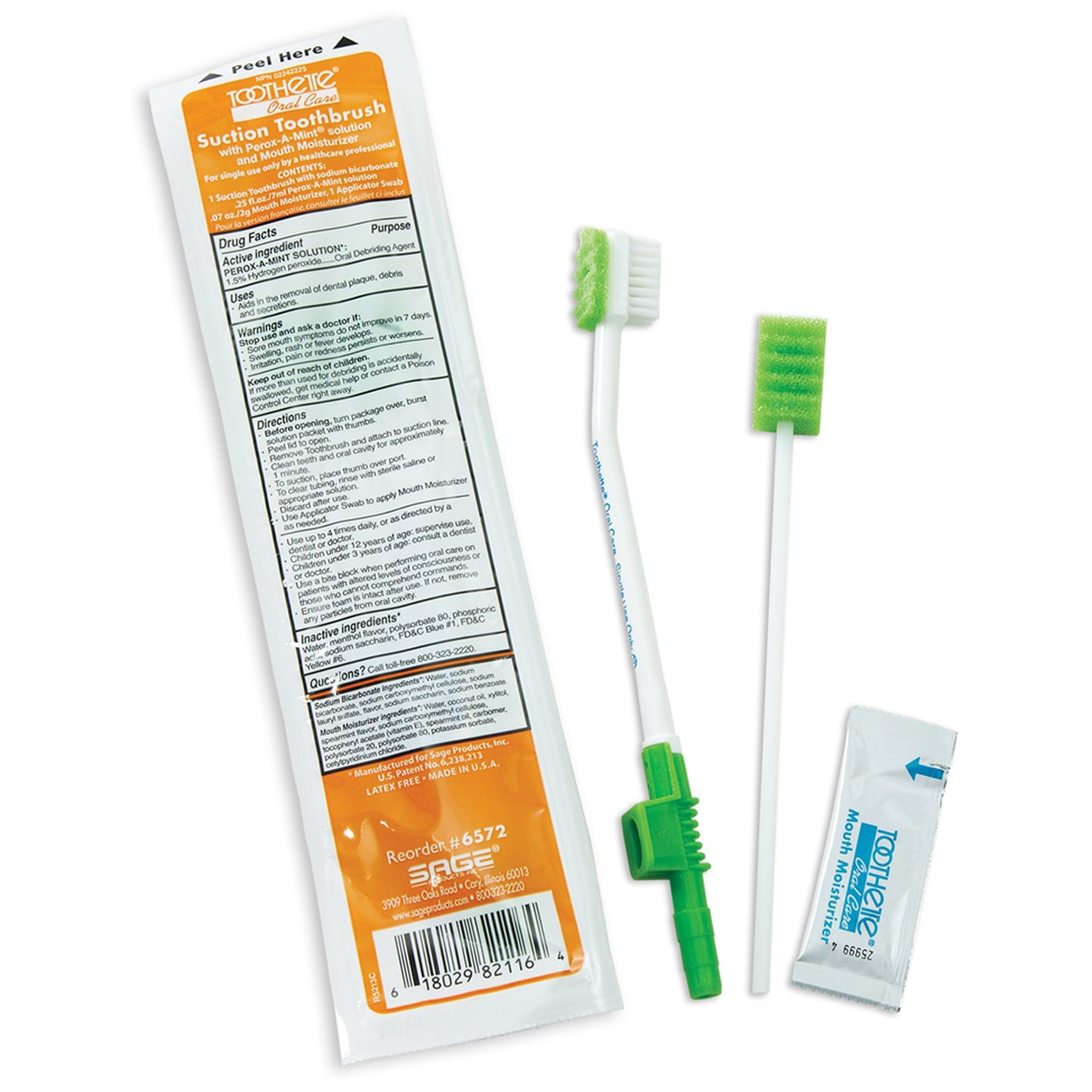 BRUSH, ORAL SCTN W/PEROX-A-MINT SNGL USE (100/CS)