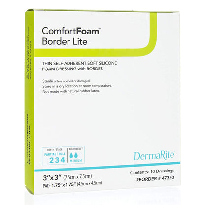 DRESSING, COMFORT FM BRDR LITE3X3 (10/BX)