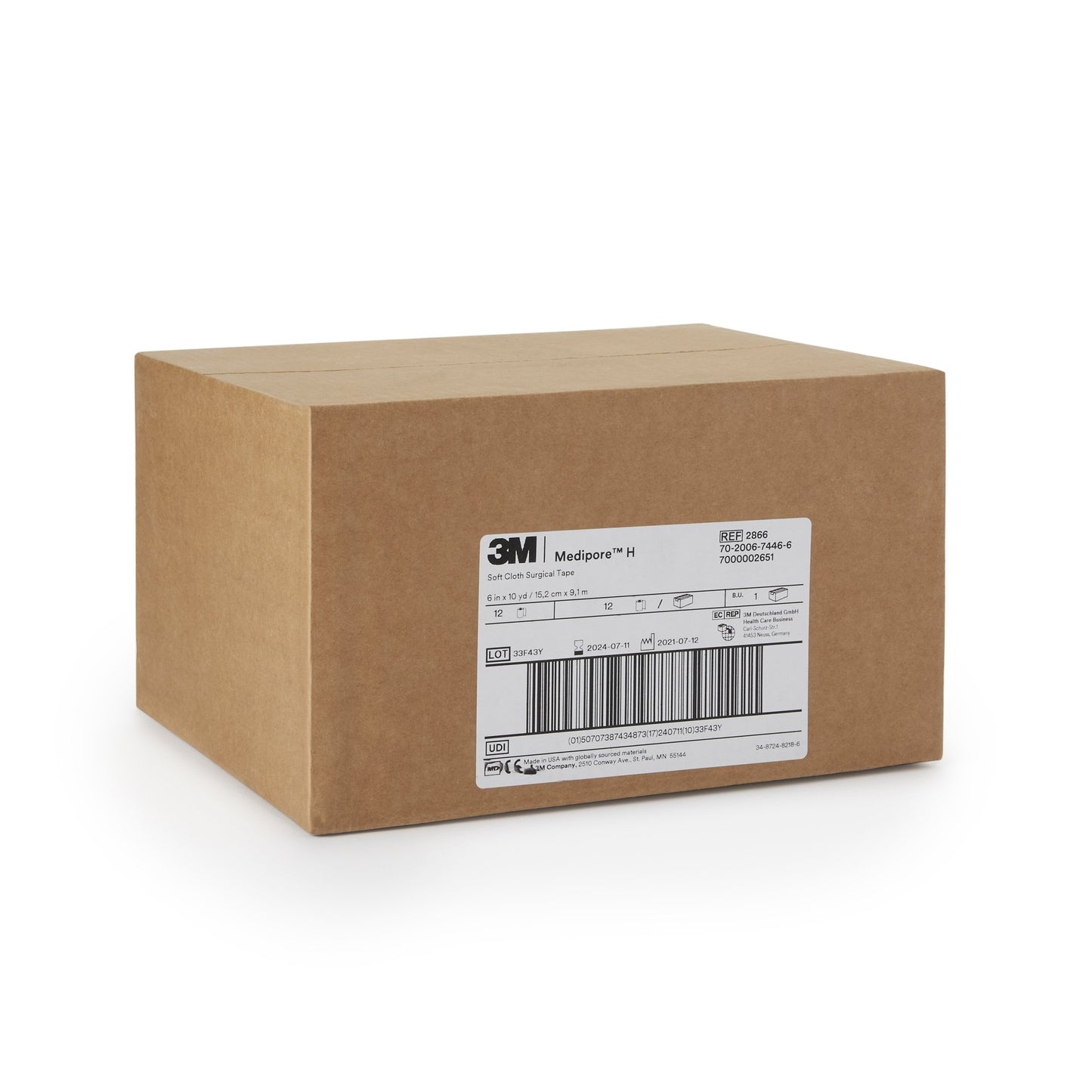 TAPE, MEDIPORE SFT CLTH 6"X10"(12RL/CS) 3M
