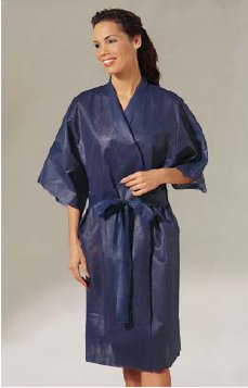 ROBE, PATIENT DISP KIMONO DRK BLU LG/XLG (25/CS)