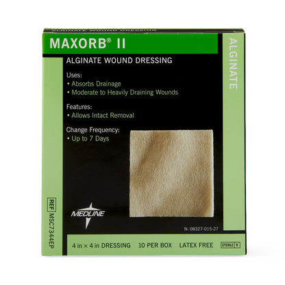 DRESSING, MAXORB II ALGINATE 4"X4" (10/BX 5BX/CS)