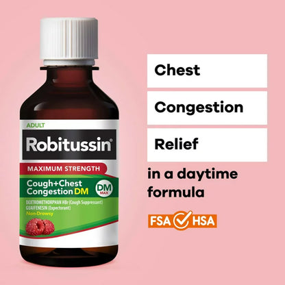 ROBITUSSIN DM, LIQ MAXIMUM STRENGTH ADLT 8OZ