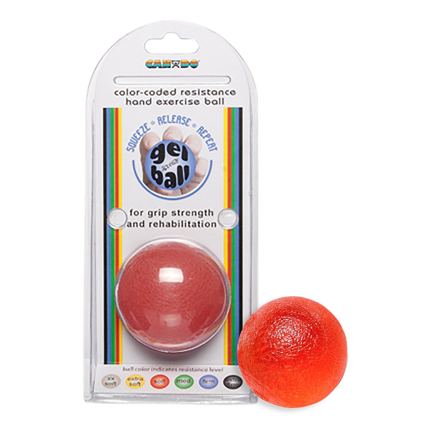 BALL, CANDO EXERCISE F/GRIP STRENGTH RED