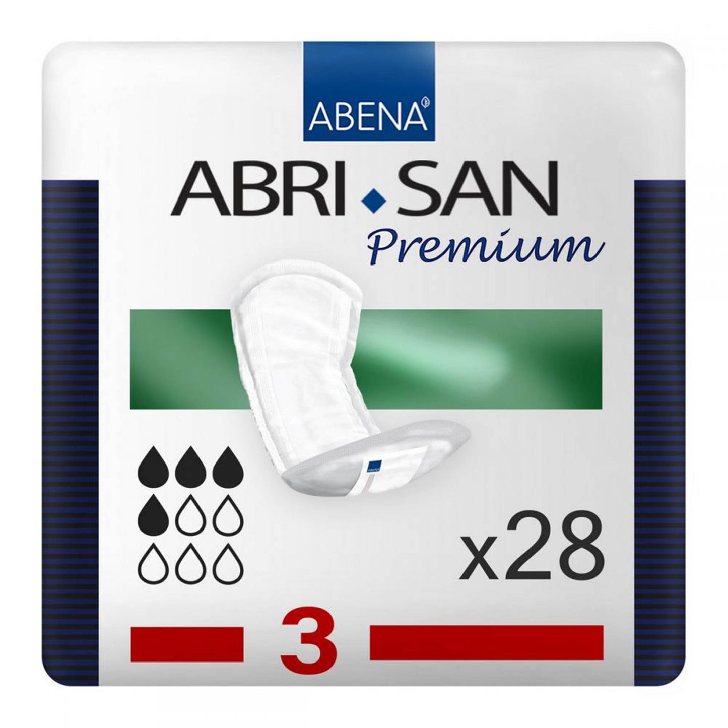 PAD, INCONT ABRI-SAN PREM #3 500ML 6X13" (28/BG 7BG/CS)