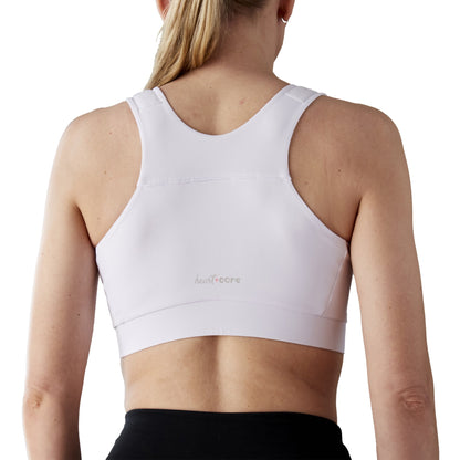 BRA, PST-OP SHIRL W/DBL ZIP FRNT CLSR STRAP WHT MED (36/CS)