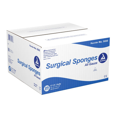 SPONGE, GAUZE 8PLY 2"X2" N/S (200/BX 25BX/CS)