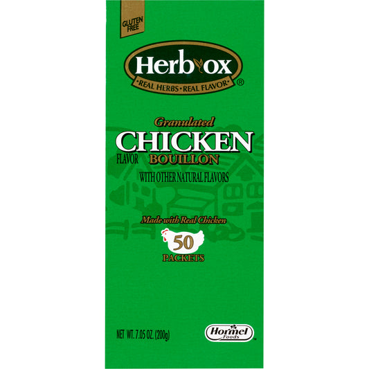 BROTH, CHICKEN BOUILLON GLUTENFREE HERBOX (50/BX 6BX/CS)