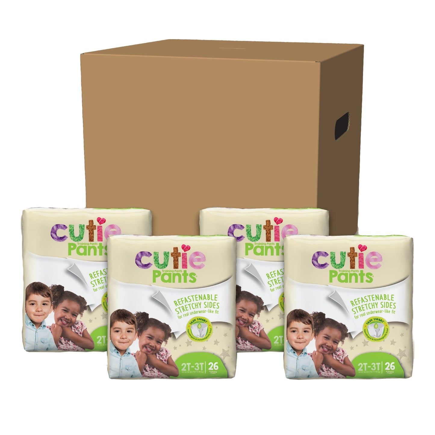 DIAPER, INCONT CUTIE PANTS MED2-3T (26/PK 4PK/CS)