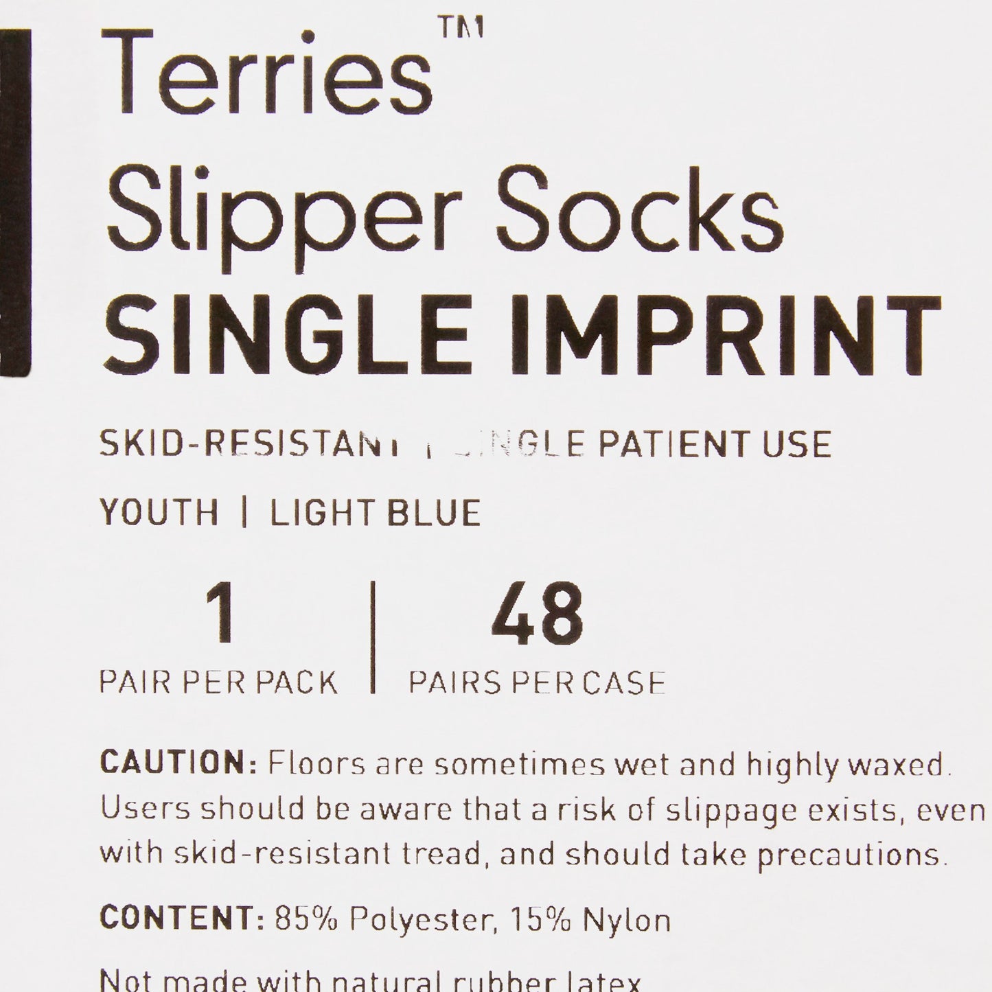 SLIPPER, TERRY LT BLU YTH (48PR/CS) MGM40