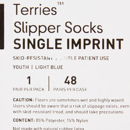SLIPPER, TERRY LT BLU YTH (48PR/CS) MGM40