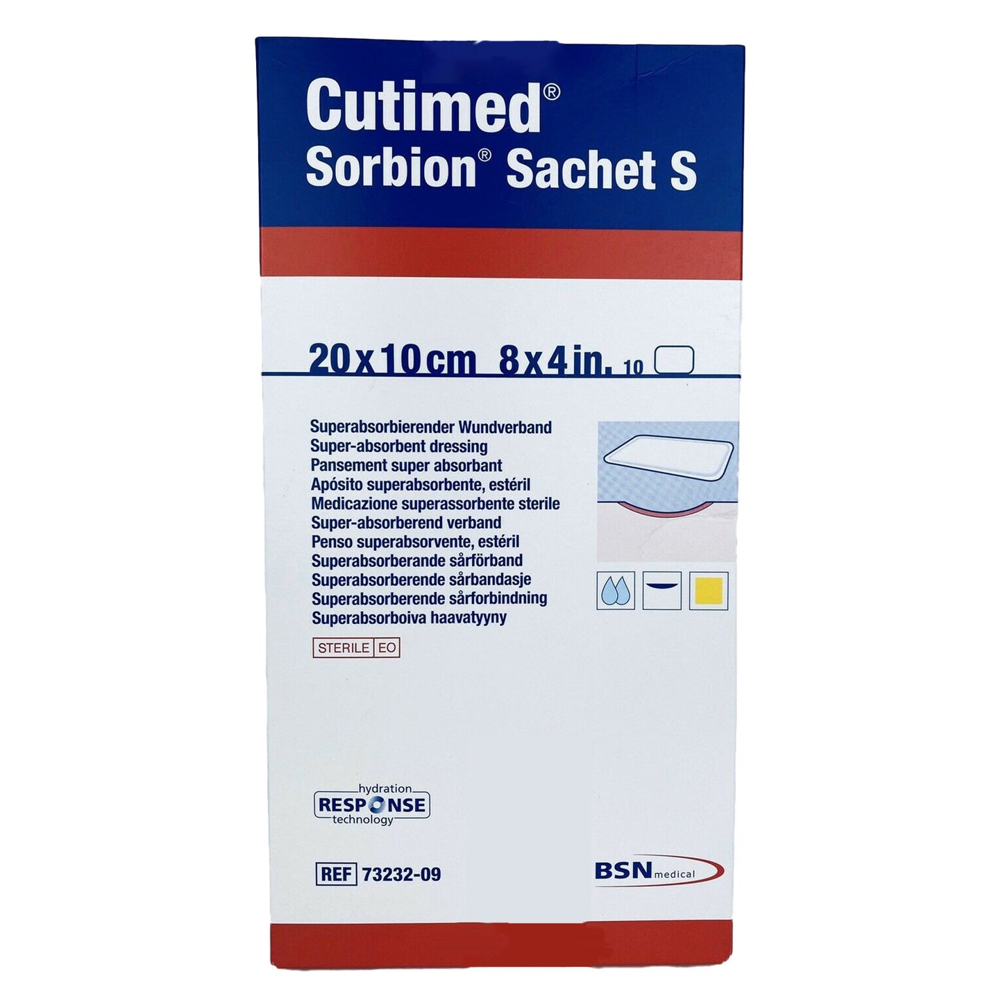 DRESSING, WOUND SORBION SACHET8"X4" (10/CT)