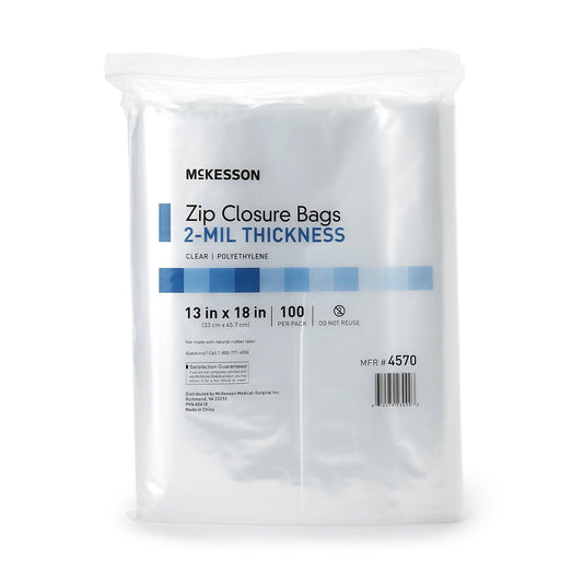 BAG, ZIP CLR 13"X18" 2ML (100/PK 10PK/CS)