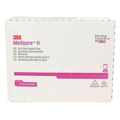 TAPE, MEDIPORE SFT CLTH 3"X10"(12RL/CS) 3M