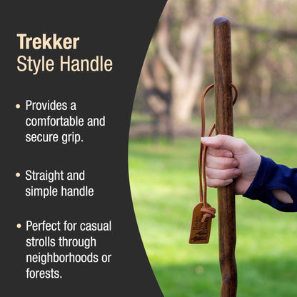 STICK, WALKING WOOD BRAZOS TWISTED TREKKER OAK RED 55"